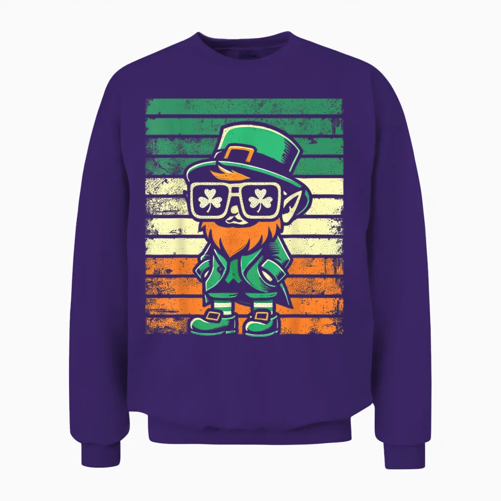 Leprechaun St Patty's Men Women Kids Funny St Patrick's Day Unisex Sweatshirt in Purple