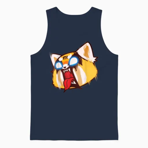 Aggretsuko Screaming Rage Unisex Tank Top in Navy