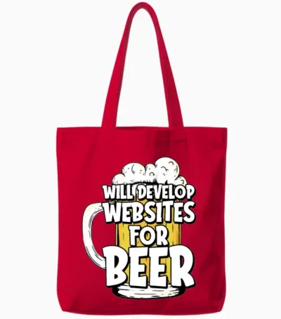 Web Developer Tote Bags - Red