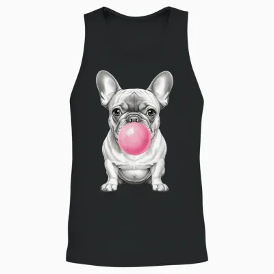 Ballon Bouledogue Français Rose Chewing-Gum Unisex Tank Top - Black