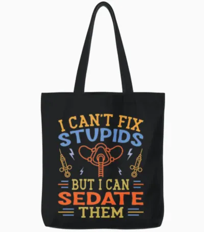 Anesthesiologist Funny Anesthesiology Doctor Tote Bags - Black