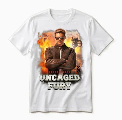 Mortal Kombat 2 Johnny Cage Uncaged Fury Unisex T-Shirt - White