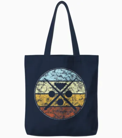 Billiards Retro Tote Bags - Navy