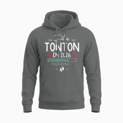You Will Be Future Tonton 2026 Announcement Pregnancy Tonton Unisex Hoodie - Graphite Heather