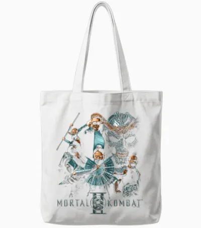 Mortal Kombat 2 Duotone Fighters Tote Bags - White