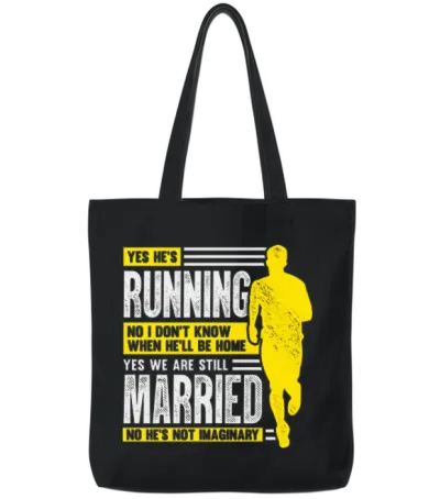 Marathon Running Runner S Wife Gift Tote Bags - Black