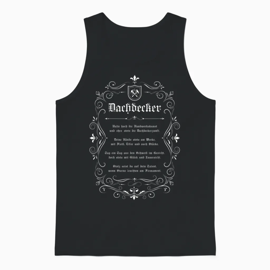 Traditional Roofer T-Shirt Cool Slogan with Guild Crest, Black, S Unisex Tank Top in Black