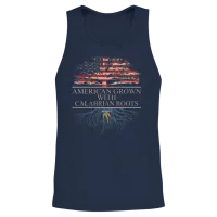 American Grown Calabrian Roots Unisex Tank Top - Navy – 2