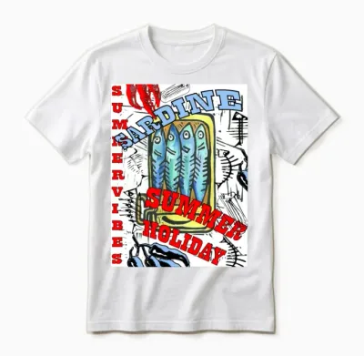 Sardines Summer Wallpaper Unisex T-Shirt - White