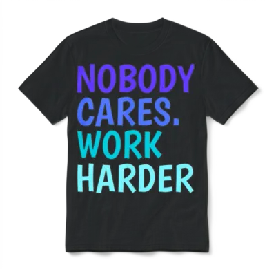 Nobody Cares. Work Harder. | Motivational Quotes Unisex T-Shirt - Black