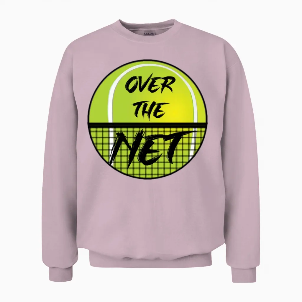 Tennis Over the Net Unisex Sweatshirt in Light Pink