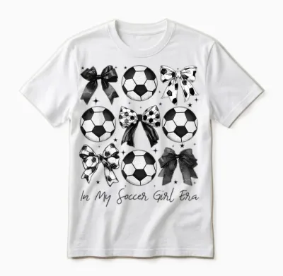 Soccer Shirt in My Soccer Girl Era Retro Groovy Soccer Girl Unisex T-Shirt - White