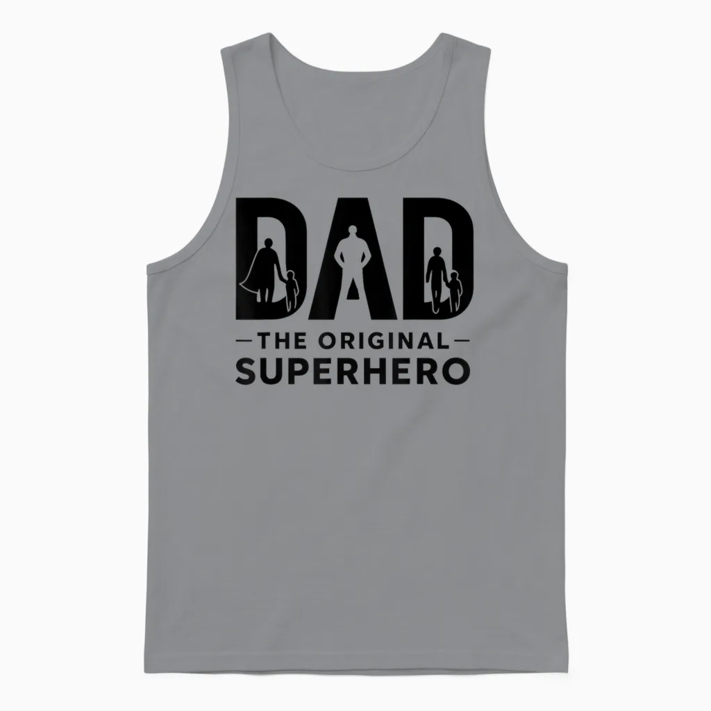 Superdad Papa Super-Héros Drôle Unisex Tank Top in Sport Grey