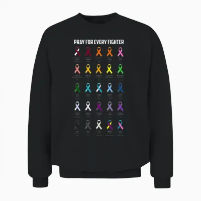 Cancer Awareness Different Ribbon Colors Unisex Sweatshirt - Black