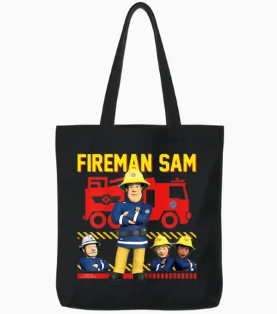 Children's T-Shirt Fireman Sam - Allzeit Bereit Tote Bags - Black
