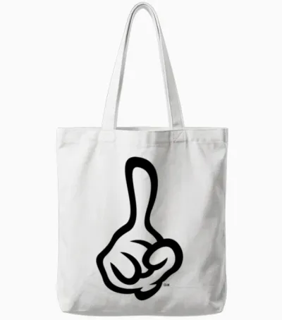 Raised Index Finger (right Hand / 1c) Tote Bags - White