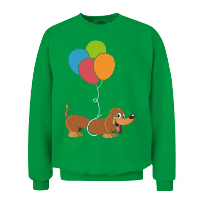 Dachshund with Balloon Dog Lover Gift Unisex Sweatshirt - Irish Green