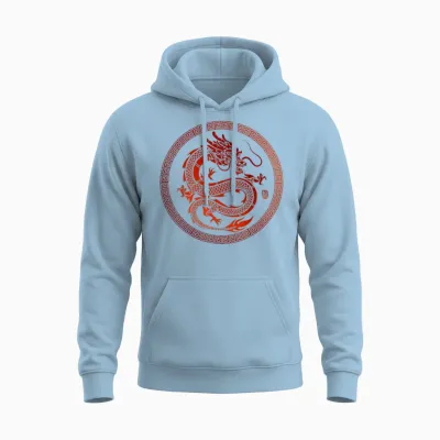 Chinesischer Drache Unisex Hoodie - Light Blue