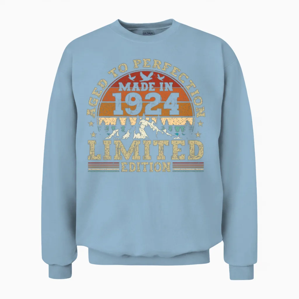 Jahrgang 1924 Retro Vintage Unisex Sweatshirt - Light Blue