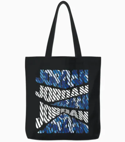 Diagonal Jordan Camo Pattern Blue Camouflage Tote Bags - Black