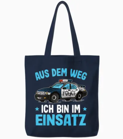 Polizei T-Shirt | Aus Dem Weg Bin Im Einsatz Jungen Polizei Tote Bags - Navy