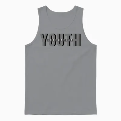 Youth Generation Bold Typography Bar Unisex Tank Top - Sport Grey