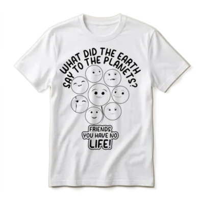 Space Travel Funny Planets - Funny Solar System Unisex T-Shirt - White