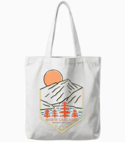 North Cascades Tote Bags - White