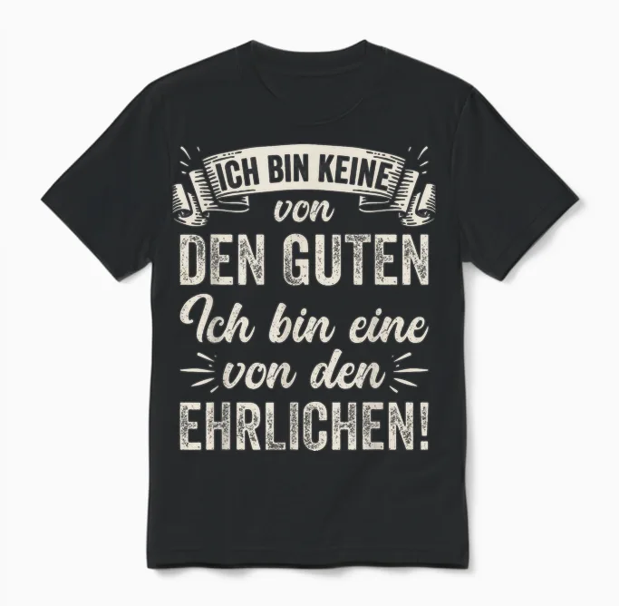 Ich Bin Keine Von Den Guten Ich Bin Eine Von Den Ehrlichen Unisex T-Shirt in Black