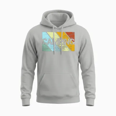Camping Retro Unisex Hoodie - Ash