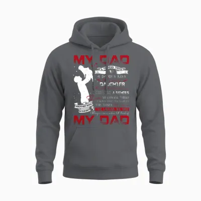 Dad in Heaven S S Daddy in Memories Poem Daughter Unisex Hoodie - Charcoal