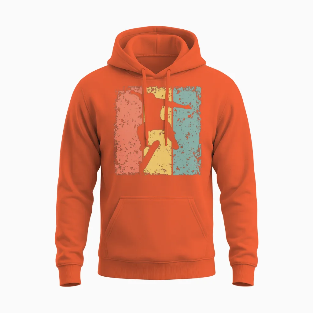 Skateboard Retro Unisex Hoodie in Orange