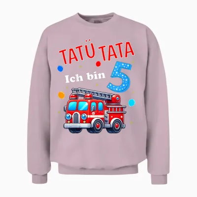 Kinder Feuerwehr Feuerwehrmann Kinder Geburtstag 5 Jahre Alt Junge Unisex Sweatshirt - Light Pink