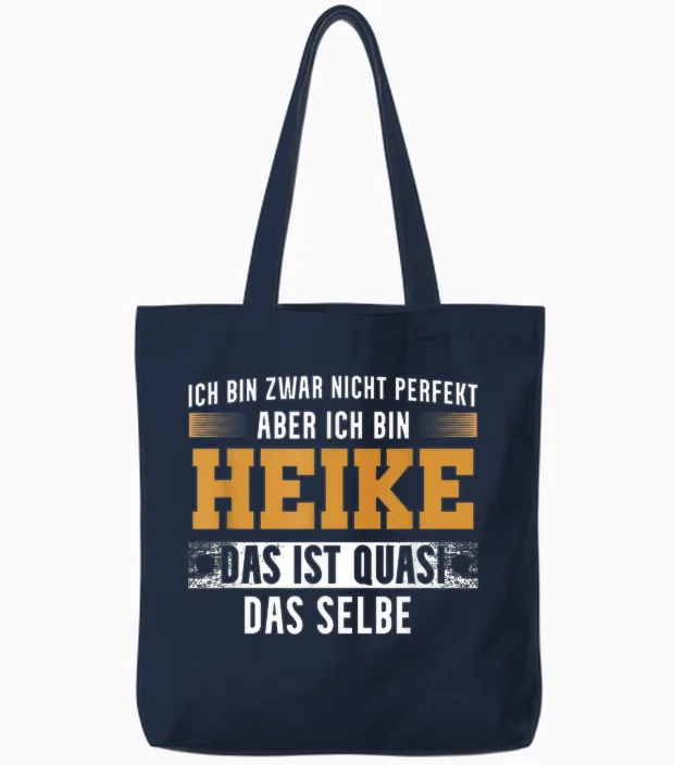 Name Heike Ich Bin Heike T-Shirt, Black Tote Bags in Navy