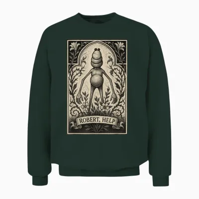 Marcus the Worm Meme I Don't Like This Rock Meme Brainrot Unisex Sweatshirt - Forest