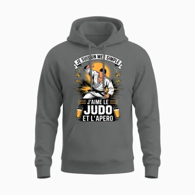 Je Suis Un Mec Simple Jaime Le Judo Et Lapero Unisex Hoodie - Graphite Heather