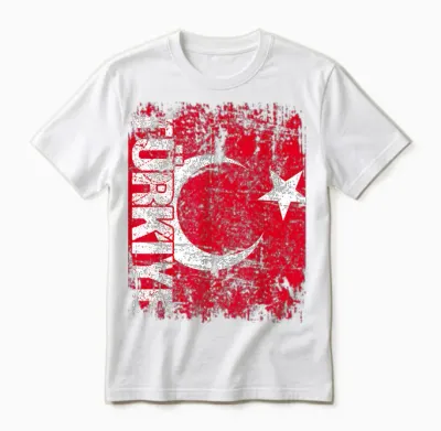 Türkiye Türkei Flagge | Damen Herren Kinder Türkei Unisex T-Shirt - White