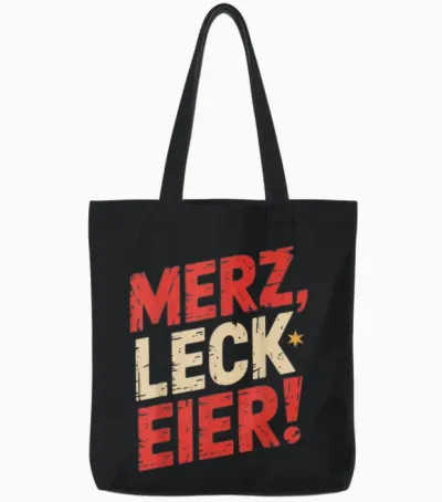 Merz Leck Eier Tote Bags - Black
