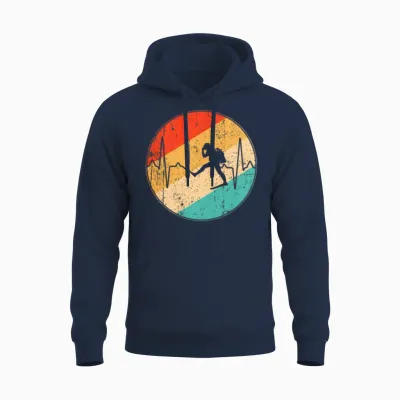 Dive Retro Heartbeat Unisex Hoodie - Navy