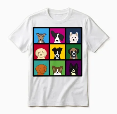9 Dogs Unisex T-Shirt - White