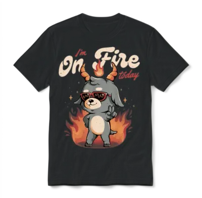 I M on Fire Today Funny Evil Creepy Baphomet Unisex T-Shirt - Black