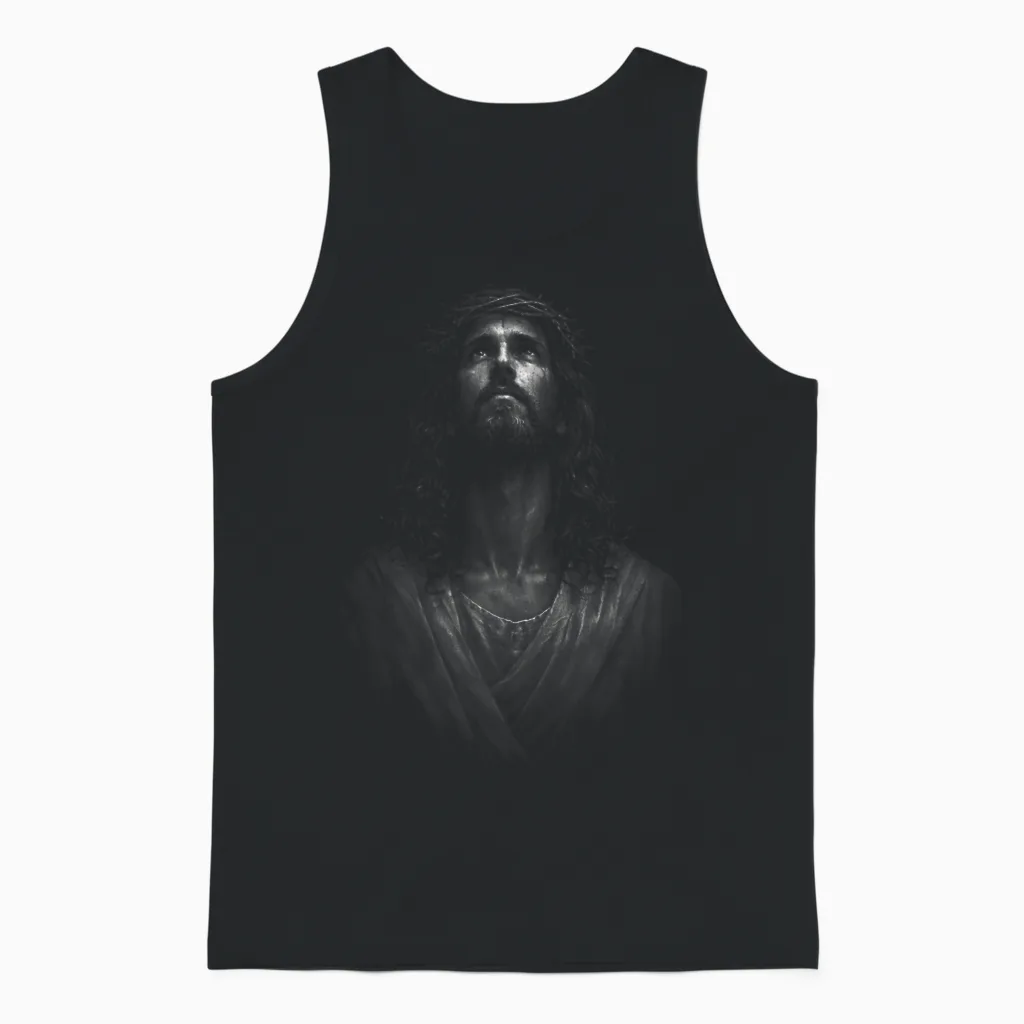 Jesus Christus Dornenkrone Retter Christlicher Glaube Unisex Tank Top in Black