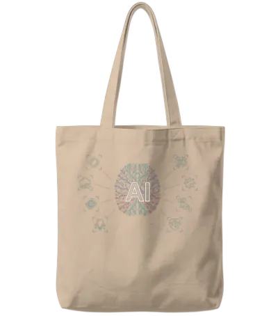 Ai - Ai Brain & Ai Artificial Intelligence Tote Bags - Natural