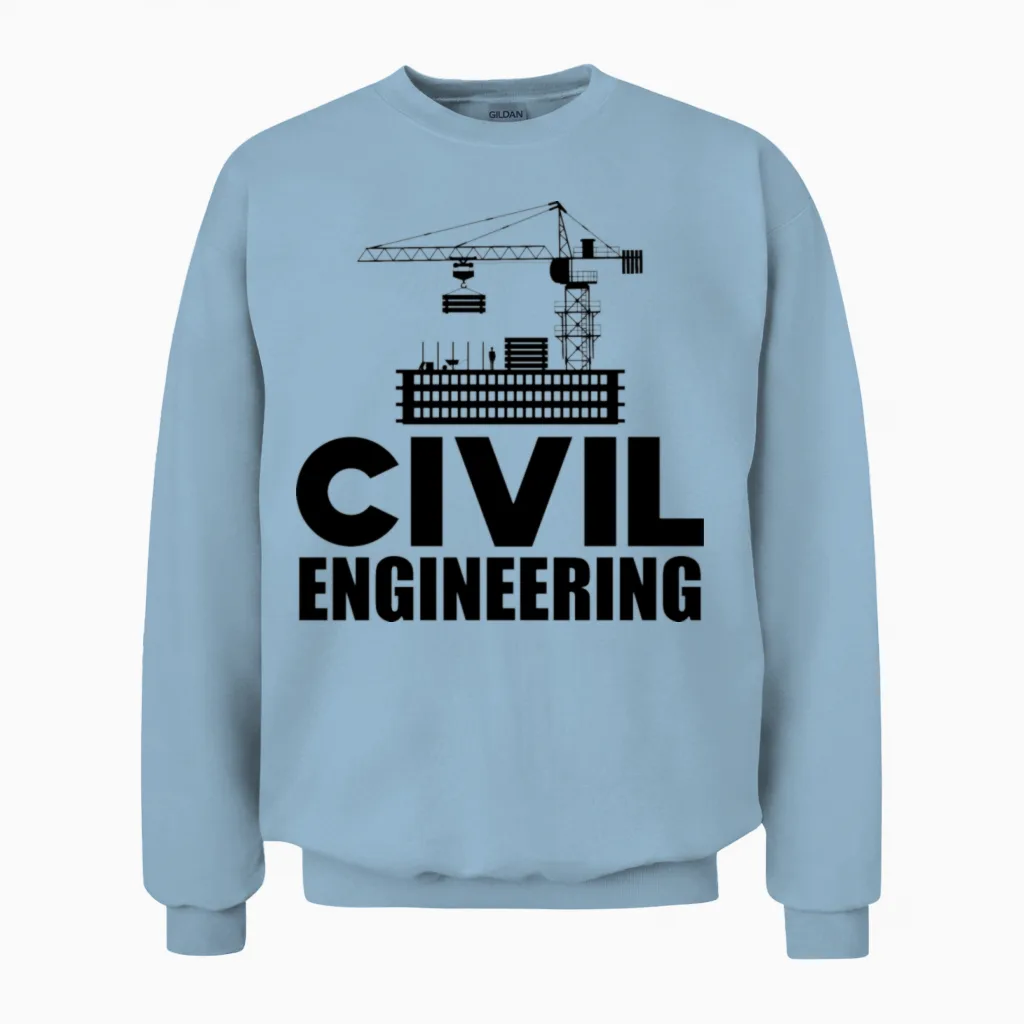 Civil Engineering B Engineers Gift Unisex Sweatshirt in Light Blue