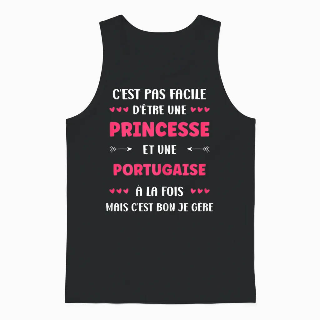 Origin Super Portuguese Humor Girl Princess Portuguese T-Shirt, Black, Female X-Small Unisex Tank Top in Black