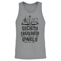 Society You're a Crazy Breed Hop You're Not Lonely Unisex Tank Top - Sport Grey – 2