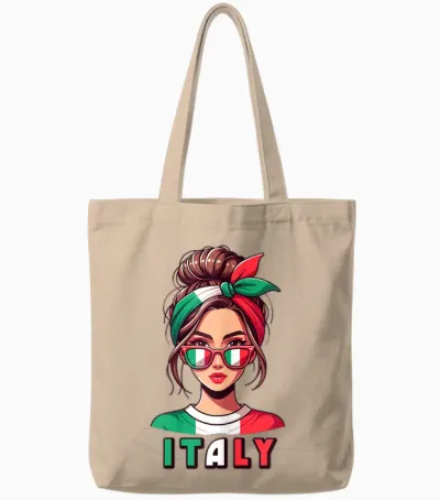 Italy Italian Girls Italia Girls Cute Women Children Mum Wife T-Shirt, White Tote Bags - Natural