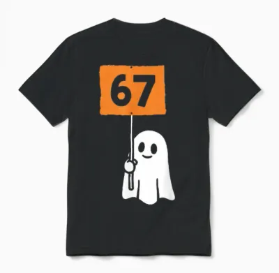 67 Meme Humor 6-7 Funny Six Seven Halloween Unisex T-Shirt - Black