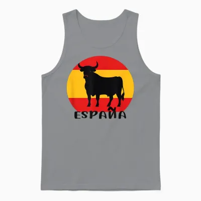Stier Vor Spanischer Flagge, Spanien Unisex Tank Top - Sport Grey