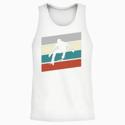 Skating Retro Unisex Tank Top - White